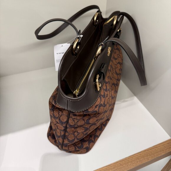 Coach Easton Tote Bag In Signature Chenille CCZ08 - Picture 2 of 8